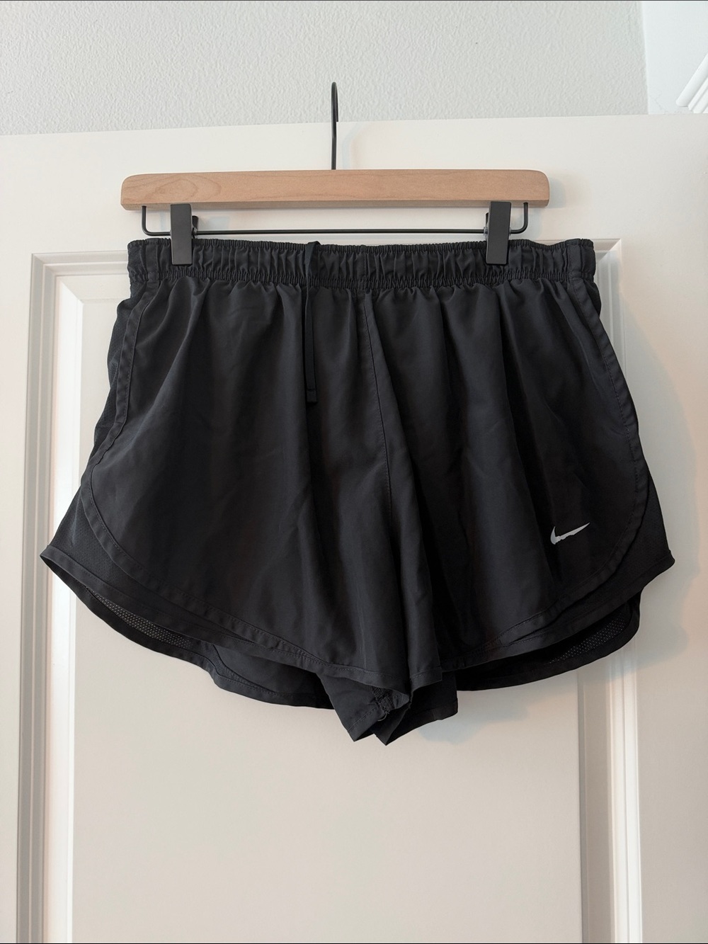 Nike Women's Black Athletic Running Shorts with Swoosh